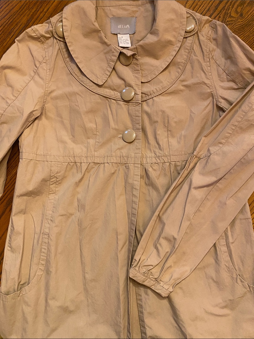 dELiA*s Soft  Light Taupe Swing Trench Coat